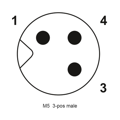 M5センサーのための男性のまっすぐな形成の回状の防水コネクター