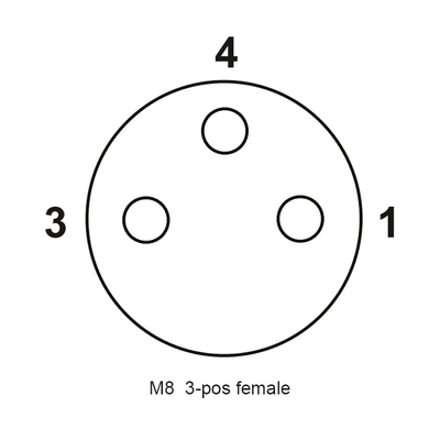 1m 3m 5mポリ塩化ビニールの長さの3p女性M8防水コネクターX束ねるIP67
